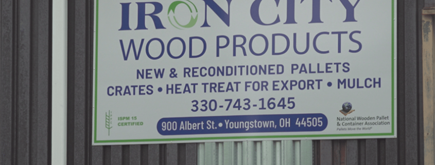 Iron City Wood Products building sign.