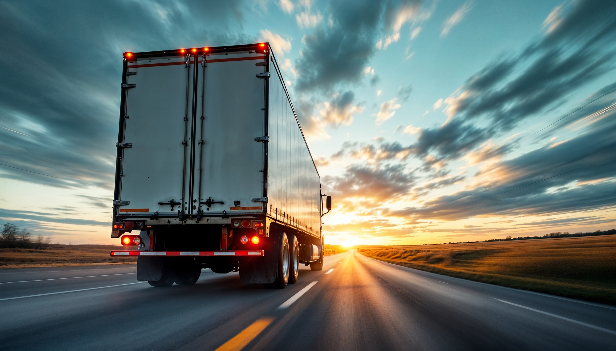 Image of truck doing down the highway